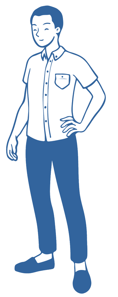 Illustration of the Blue type character
