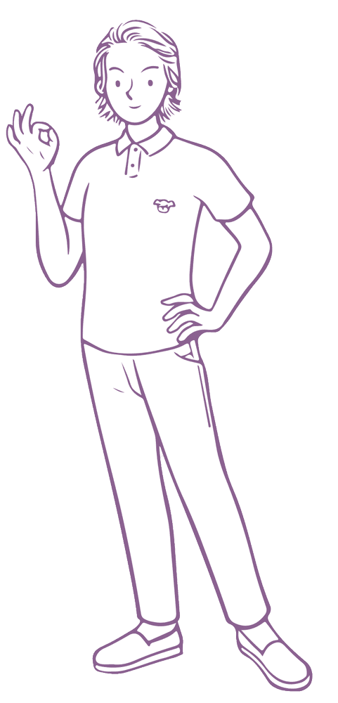 Illustration of the Purple type character